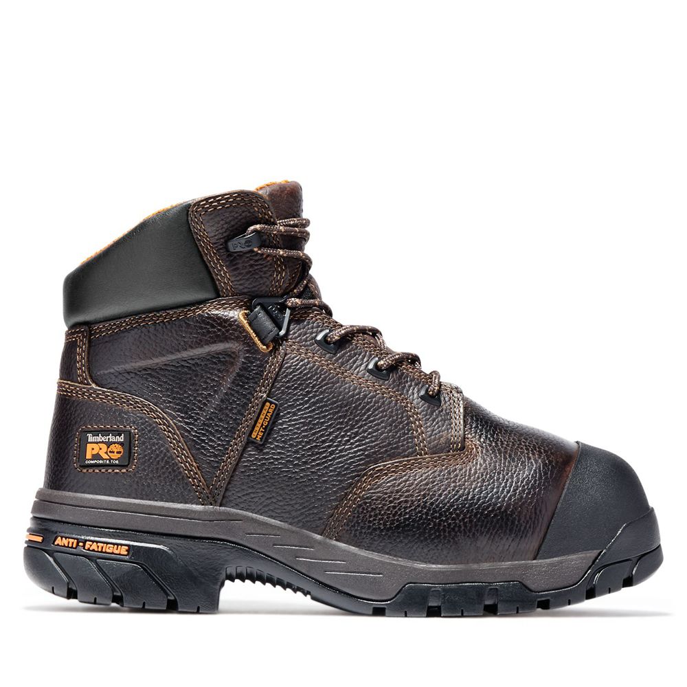 Timberland Μποτακια Εργασίας Ανδρικα Καφε - Pro® Helix 6" Met Guard Comp Toe - Greece 9368157-AE